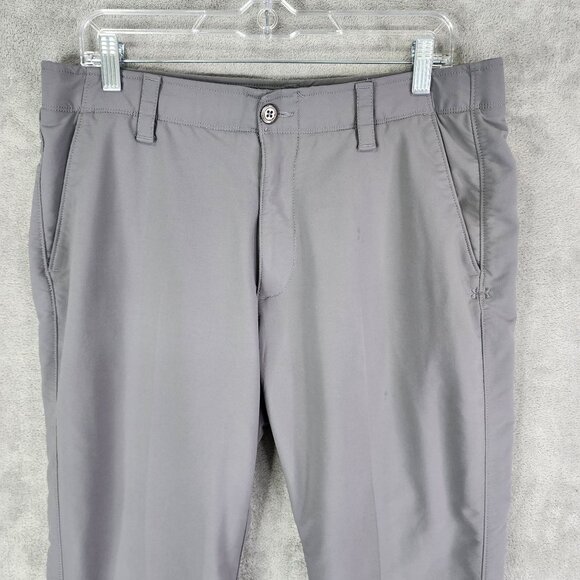 Mens Gray Under Armour Loose Fit Pants Tapered Golf Stretch Polyester Size 36X32 - Picture 4 of 12